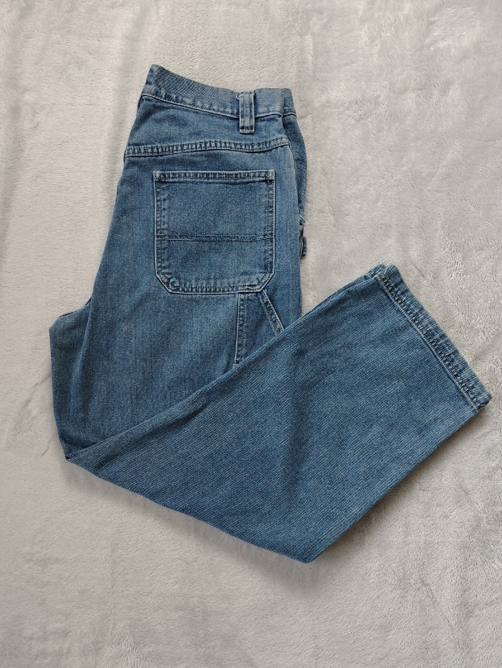 Old Navy Y2K Light Wash Denim Painter's Jeans Carpenter 100% Cotton Size 33